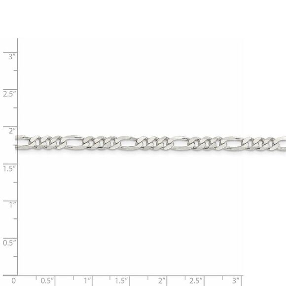 4.5mm Sterling Silver, Solid Figaro Chain Necklace, 24 Inch - Picture 5 of 8